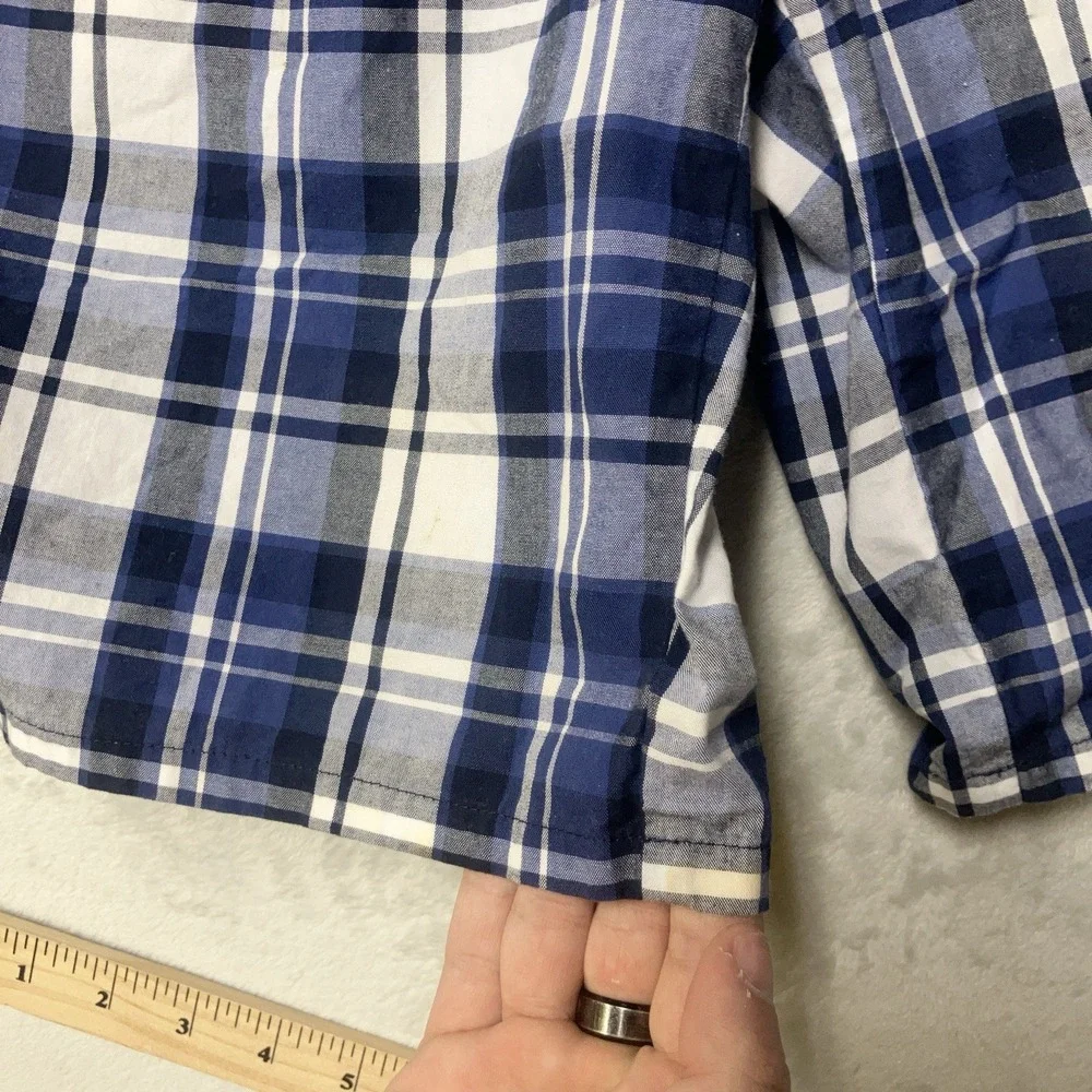 Vintage Polo Ralph Lauren Shorts Plaid Double Pleated Pony Logo Blue Mens Fit 32